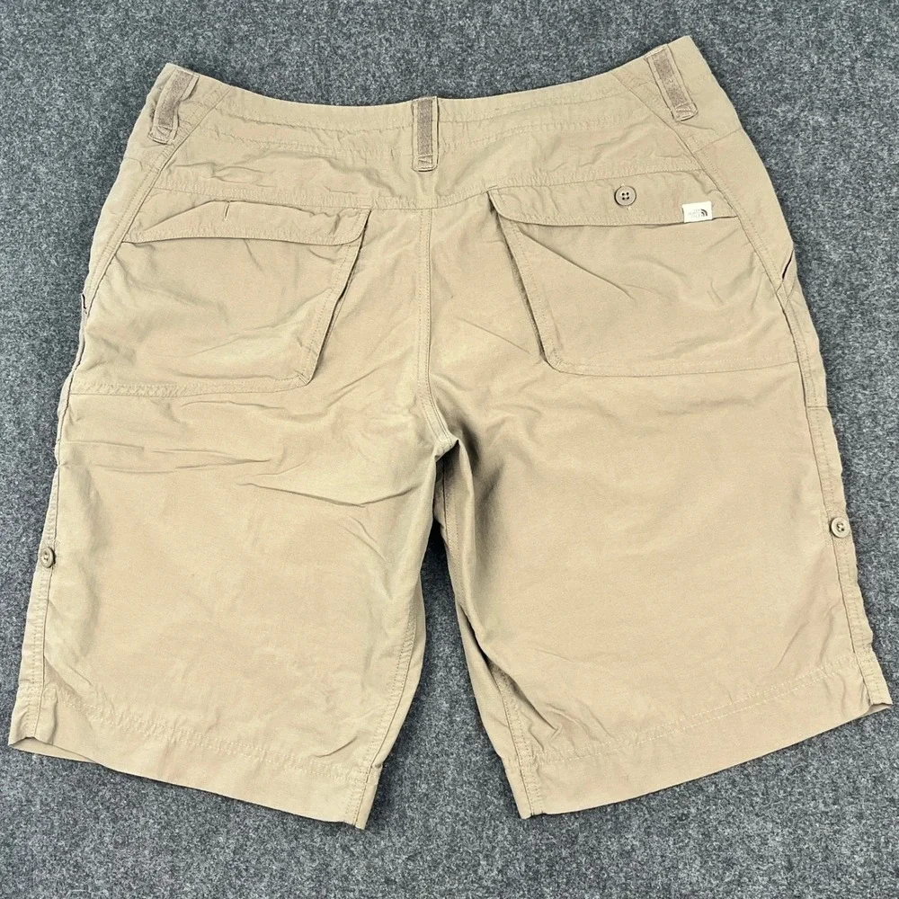 The North Face Tekware Mens Hiking Shorts Khaki Tan Drawstring Size 35 APRF